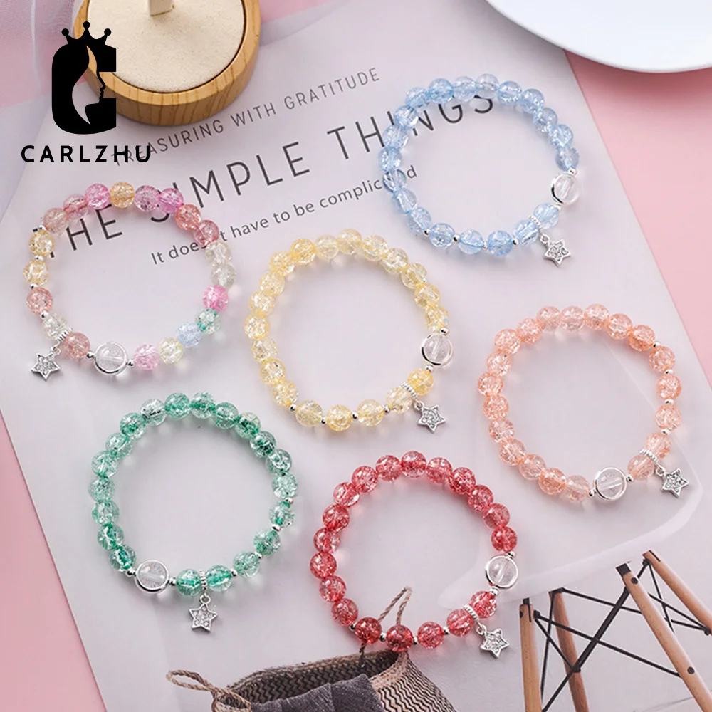 Корейские милые очаровательные браслеты из ниток браслет с кристаллами бисера