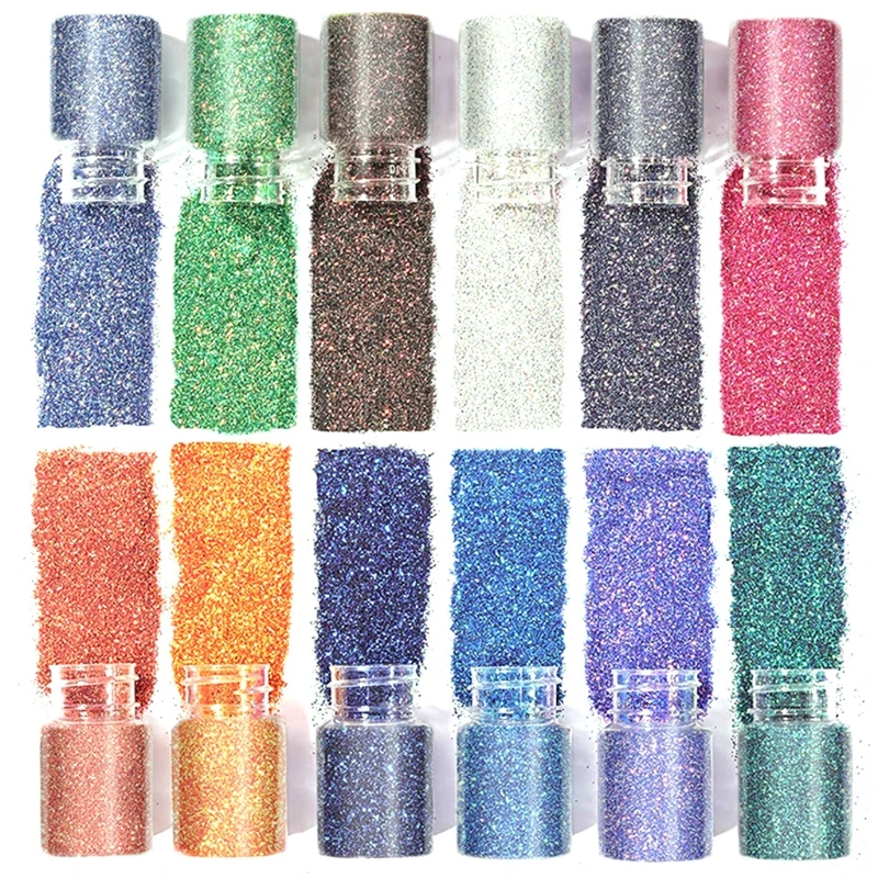 

2021 New 12 Colors Flash Glitter Glow Bright Powder Crystal Epoxy Resin Mold Fillings Nail Art DIY Jewelry Crafts Decoration