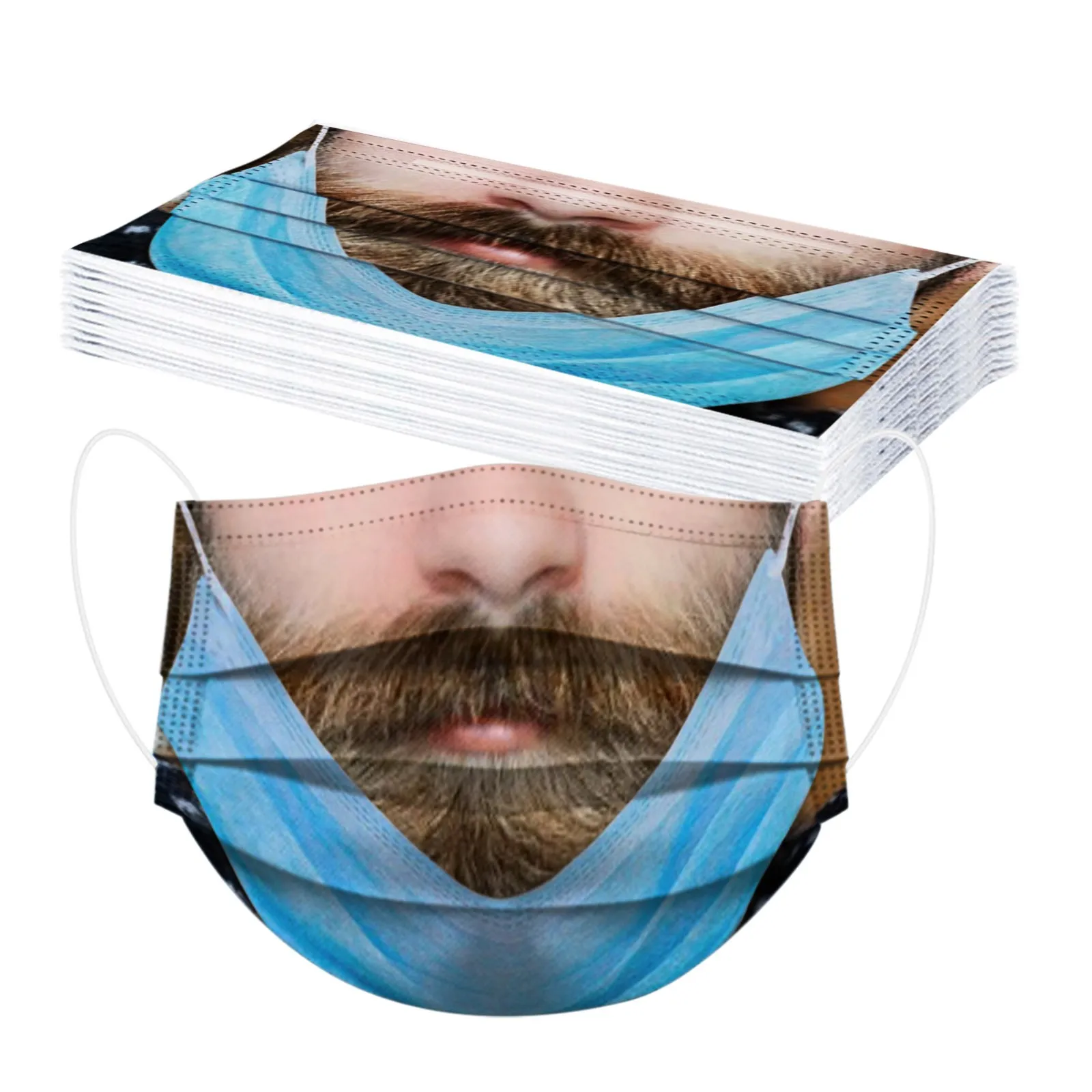 Повязка на голову смешная маска для лица 10 шт. взрослых (меньше) одноразовая с