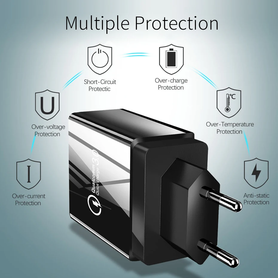 OUSU Универсальный 4 порта 30 Вт Быстрая зарядка 3,0 USB быстрое зарядное устройство настенное для Apple Watch зарядное устройство адаптер usb зарядная станция ЕС США Великобритания