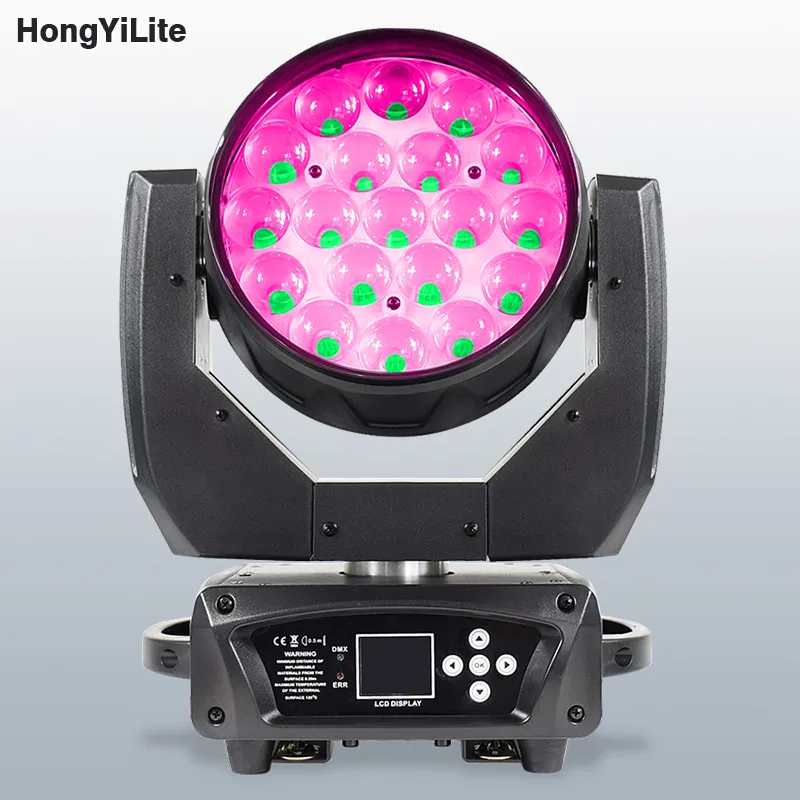 

LED Moving Head Zoom Wash 19X15W Lyre RGBW DJ Beam Effect DMX Backlight For Disco Party TV Show Dance Floor Concert DJ Bar Stage