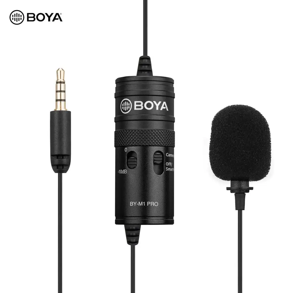 Петличный микрофон BOYA BY-M1 Pro/BY-M1/BY-M1DM 6 м с креплением конденсаторный мини-аудио 3 5