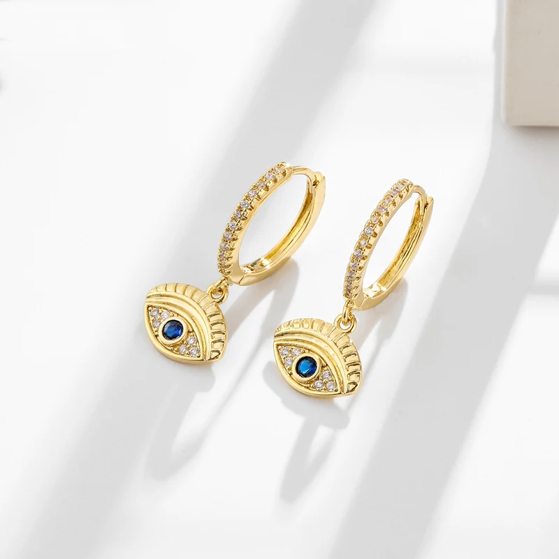 Оптовая продажа кубические циркониевые серьги-кольца с подвеской в виде Луны