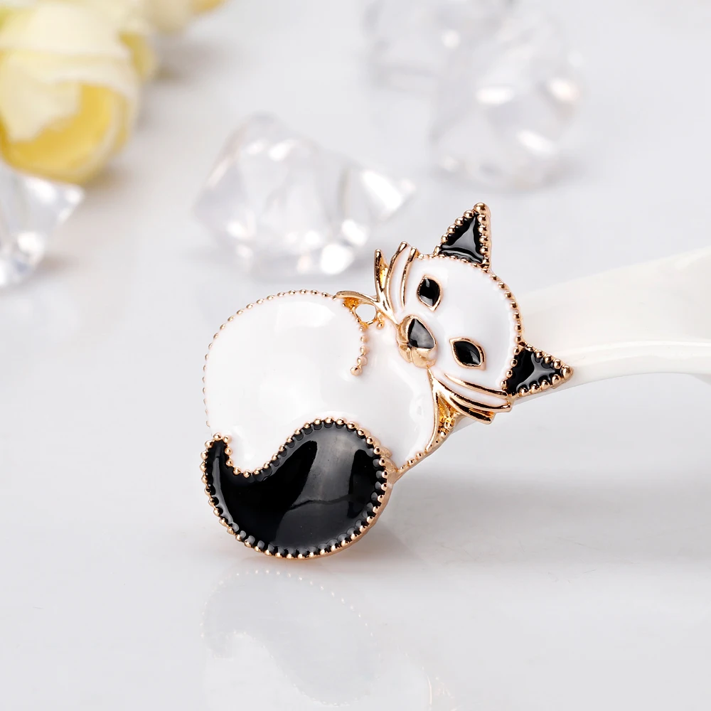 3 шт./лот модные эмалевые броши в виде белого кота с животными 2019 Женская Мужская