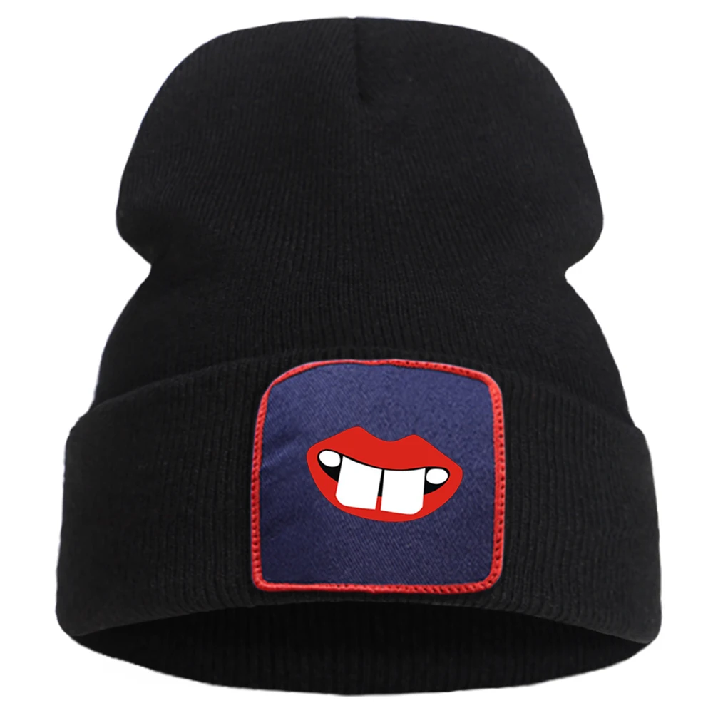 

Funny Expression Ski Thick Knitted Hat Unisex Casual Wool Caps Outdoor Hot Sale Beanie Cap Warm Cotton Street Brimless Hats