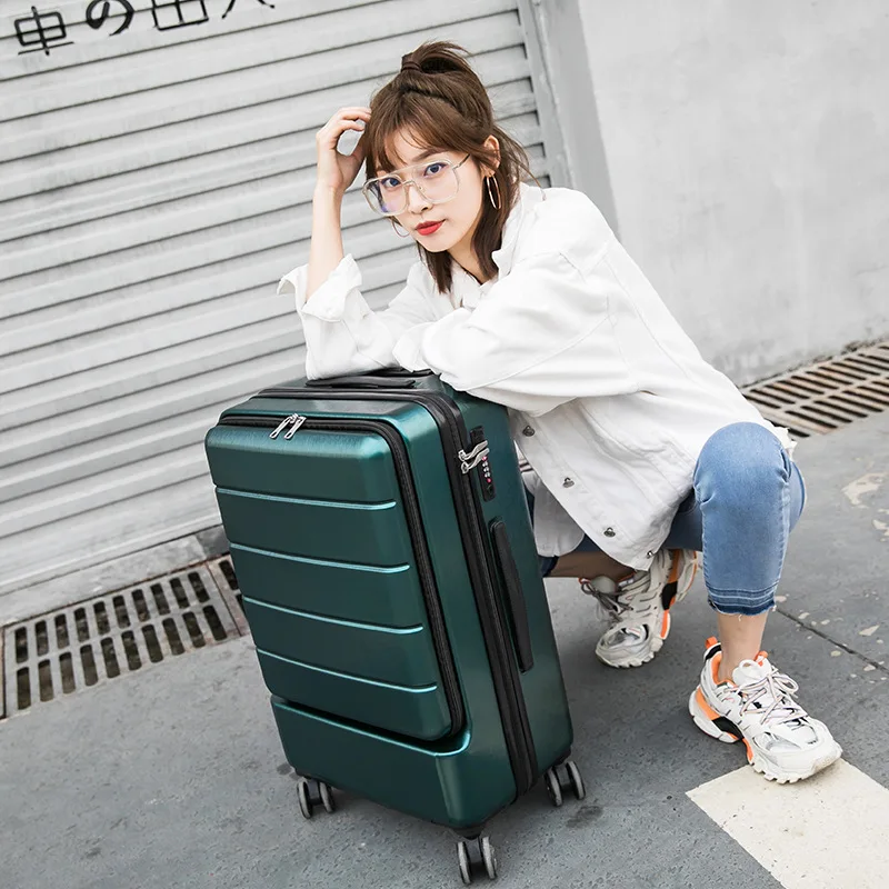 New 18'✠ inch carry on suitcase wheels 24''trolley luggage bag Travel rolling Cabin Luggage with Laptop Bag fashion |