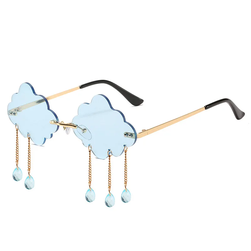 Солнцезащитные очки унисекс без оправы винтажные с облаками в стиле стимпанк