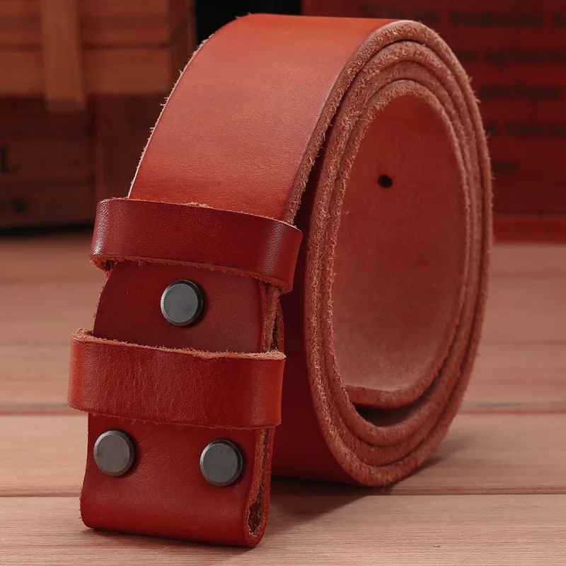 camel without buckle Ремень с большой пряжкой в стиле панк, мужские ремни класса люкс, высокое качество, натуральная кожа с натуральным лицевым покрытием, натуральная кожа, ковбои, без винтажных - Цвет: camel without buckle