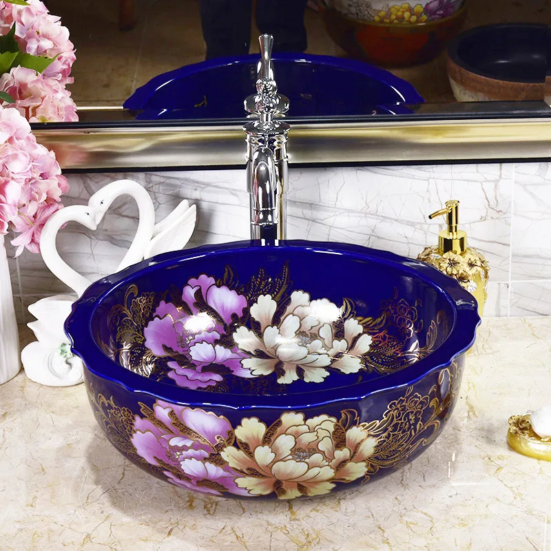Цзиндэчжэнь ванная керамическая раковина умывальник столешница керамический