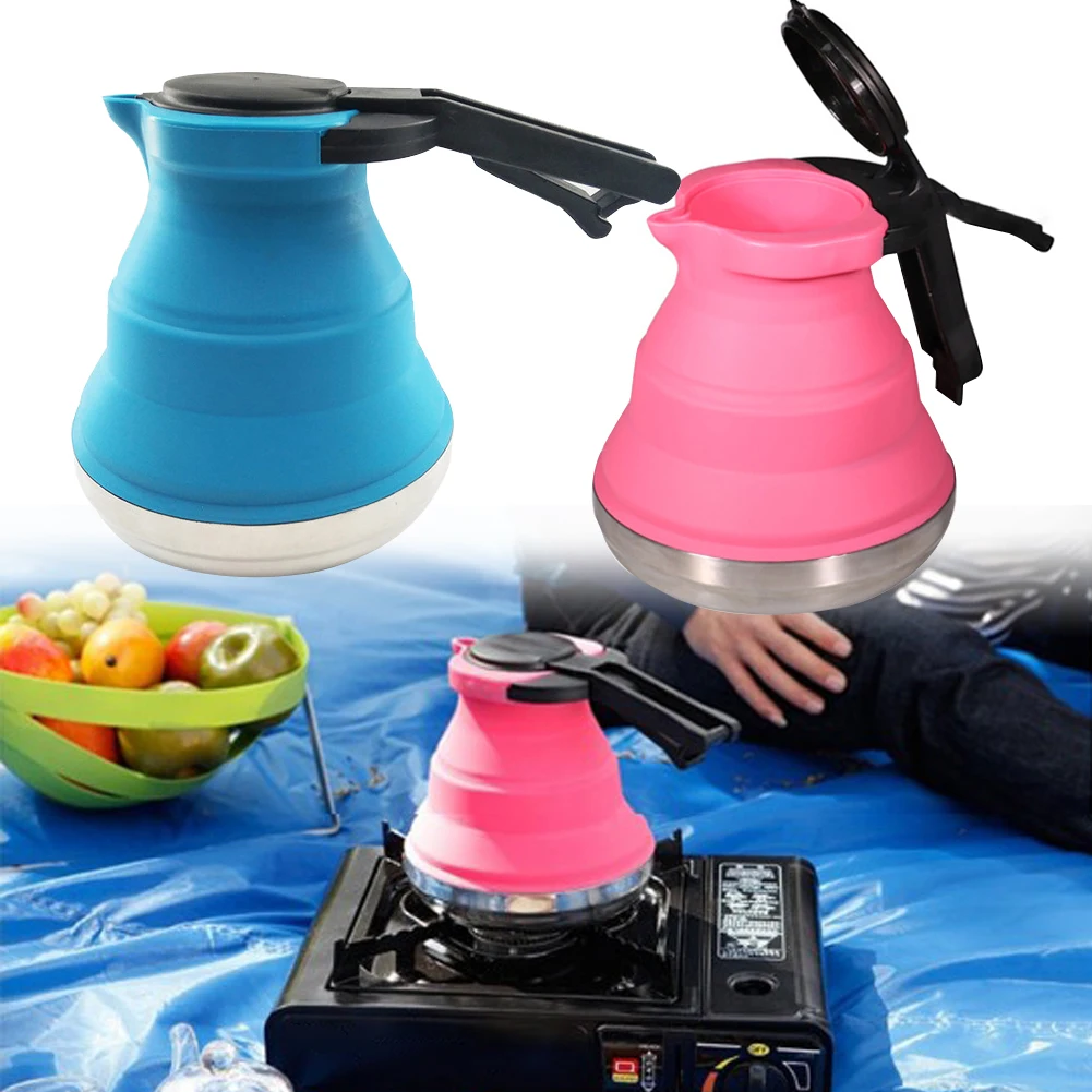 

1.5L High temperature resistant Boil kettle Outdoor Portable Foldable Water Coffee Pot Kitchen Silicone Tea Kettle