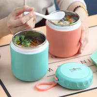 430ml food thermal jar insulated soup thermos containers stainless steel lunch box drinking cup with spoon for school student