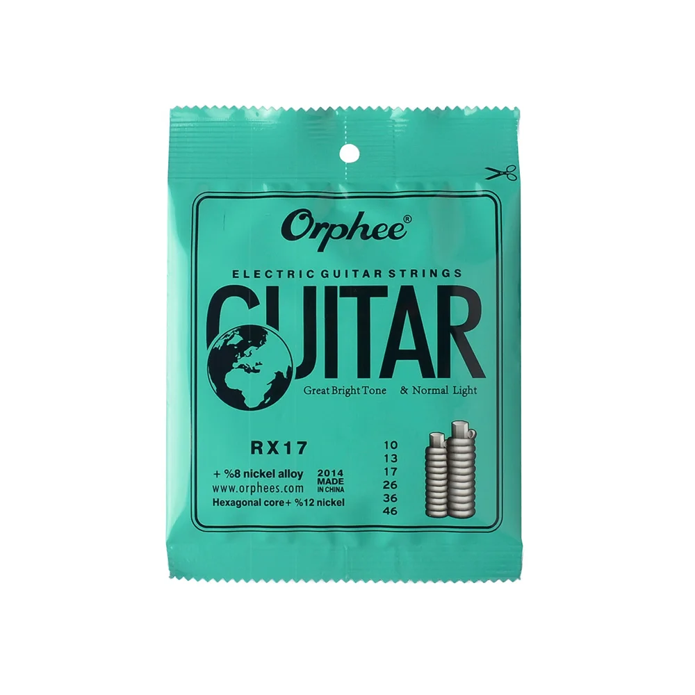 Orphee 6-ой Электрогитары струны Никель сплава шестиугольная Ядро 009 010 011 дюймов RX15 RX17 RX19 гитары Запчасти и аксессуары - Color: RX17 010 inch