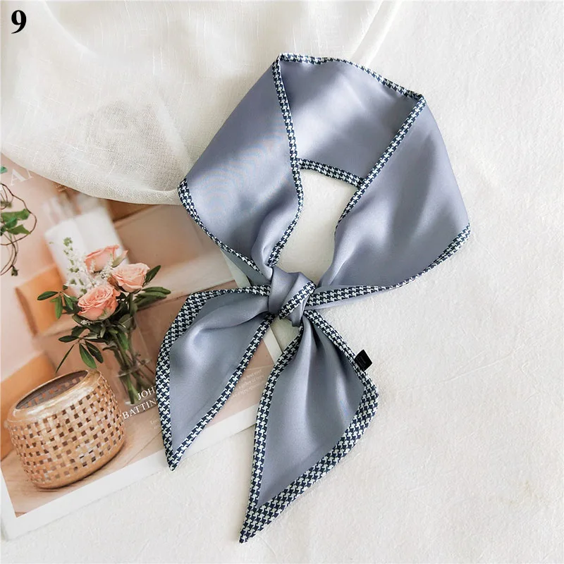 

Spring Sweet Women Scarf Female Fashion love Ribbon Tied Bag Decoration Ribbons Hair Band Bufanda Mujer Silk scarve beige