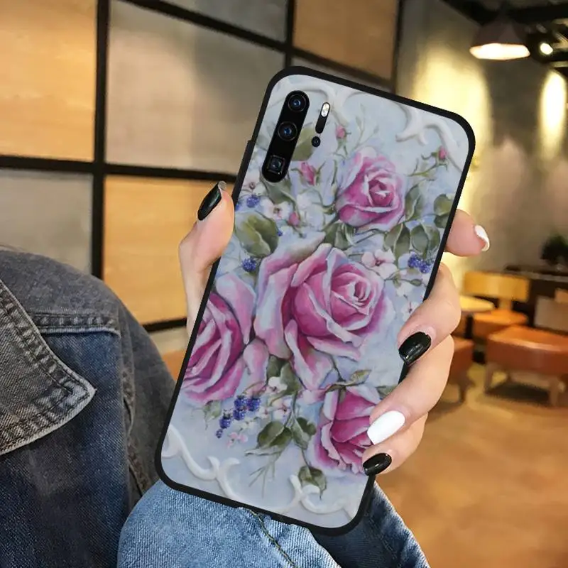 

Flower Emboss Phone Case For Huawei NOVA 2 2i 2s 3i 4 4e 5 plus P10 lite 20 P20 pro honor10