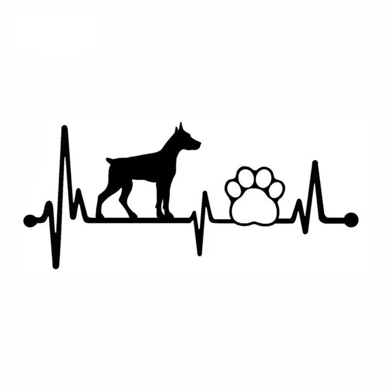 

Забавная виниловая наклейка «Собачья лапа» для Doberman, 8*3,5 дюймов