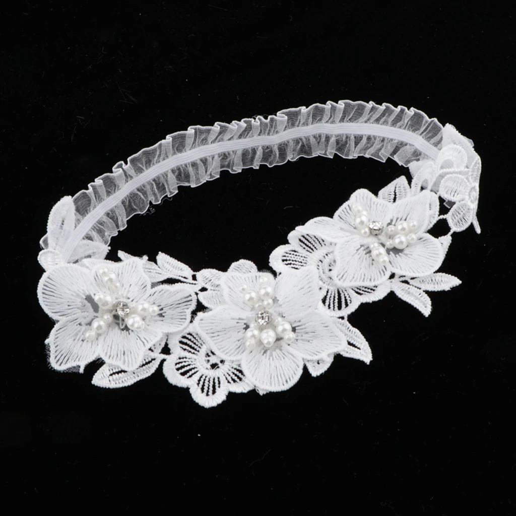 

Hollow Flower Wedding Bridal Leg Garter With Pearls For Brides Bridesmaid