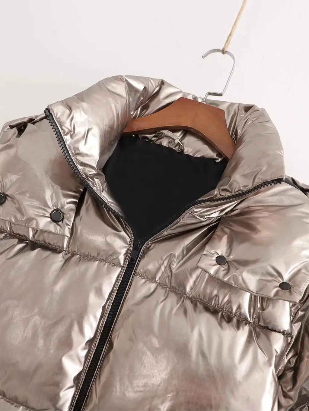 Зимняя куртка женская парка с рукавом на молнии Стеганое пальто 2019 корейская