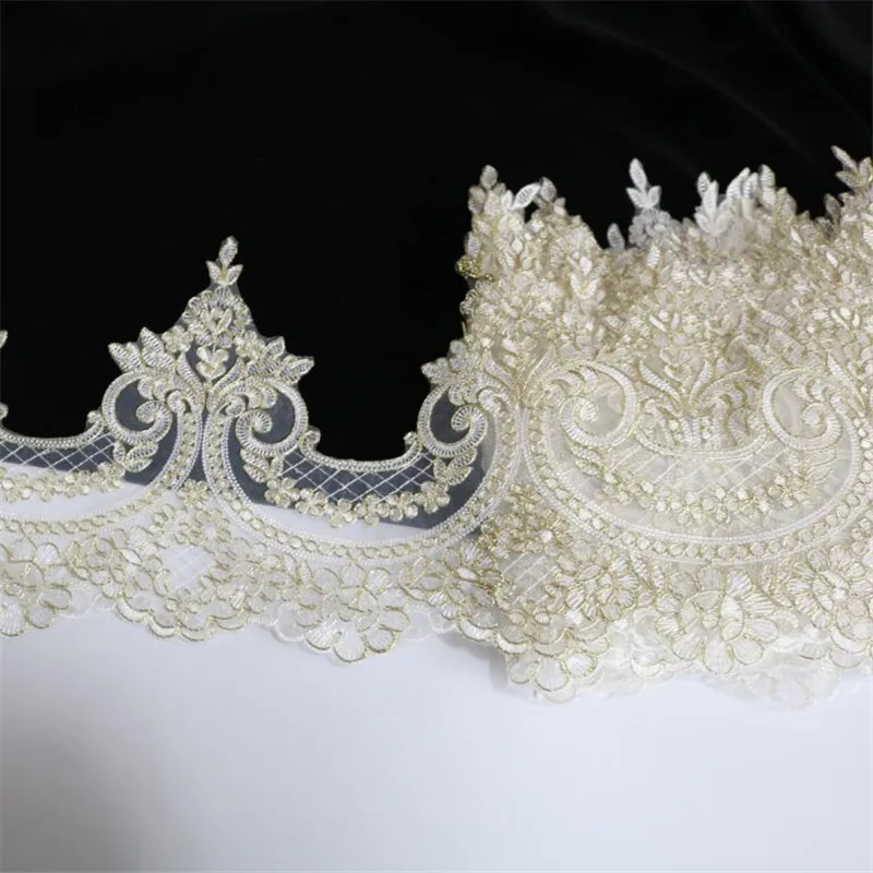 Нежный 1Yd светильник золотой кординг ткань цветок Venise Венеция сетка аппликация с