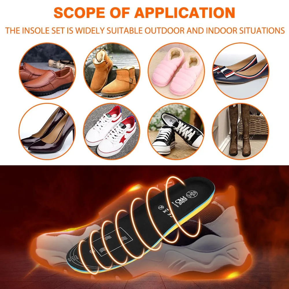 

1800mAh Rechargeable Electric Heating Insoles With Remote Control Winter Warm Heated Insoles Sport Shoes Pads For Skiing Hunting