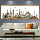Плакат большого размера, символ города, Нью-Йорк, Париж, Лондон, Картина на холсте, плакаты и принты, настенные картины для украшения гостиной