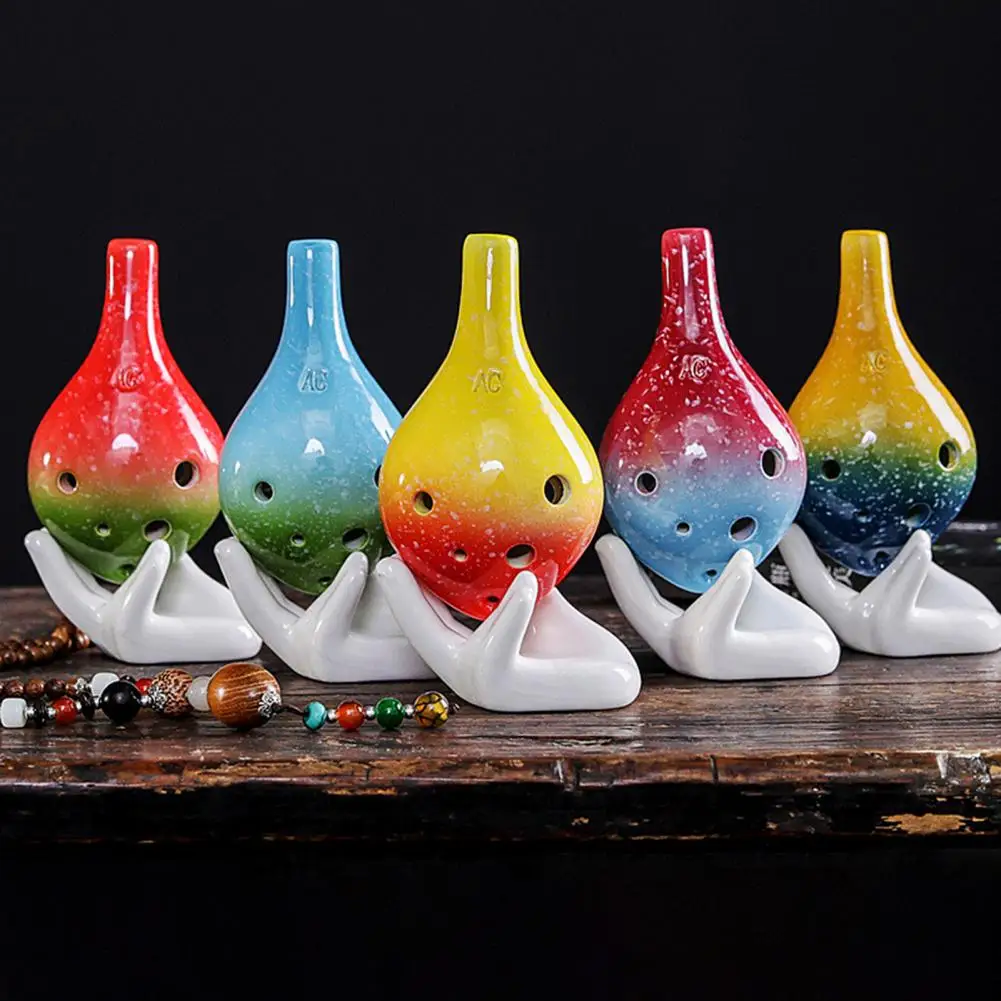 Музыкальный инструмент Ocarina 6 отверстий в стиле бутылки вина высокая C канавка для
