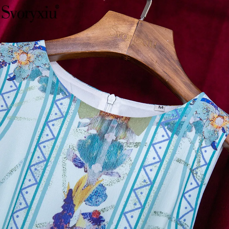 

Svoryxiu 2021New Runway Designer Summer Maxi Dress Women's Elegant Bohemian Flower Print Tank Long Dresses Vestdios