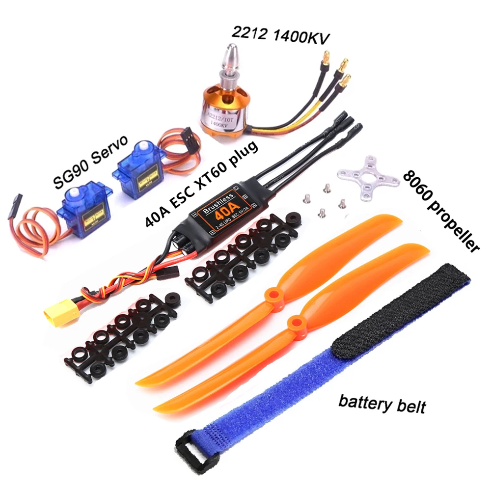 Новый бесщеточный двигатель A2212 2212 1400KV/2200KV 40A ESC 6035/8060/1060 Propeller SG90 9G Micro Servo для