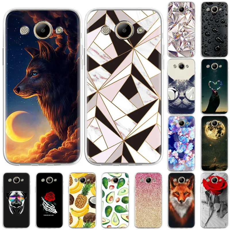 

TPU Case For Huawei Y3 Cases Silicon Soft Cover On Huawei Y3 2017 2018 Y5 lite 2017 CRO-L22 CRO-L02 Stylish Print Phone Coque
