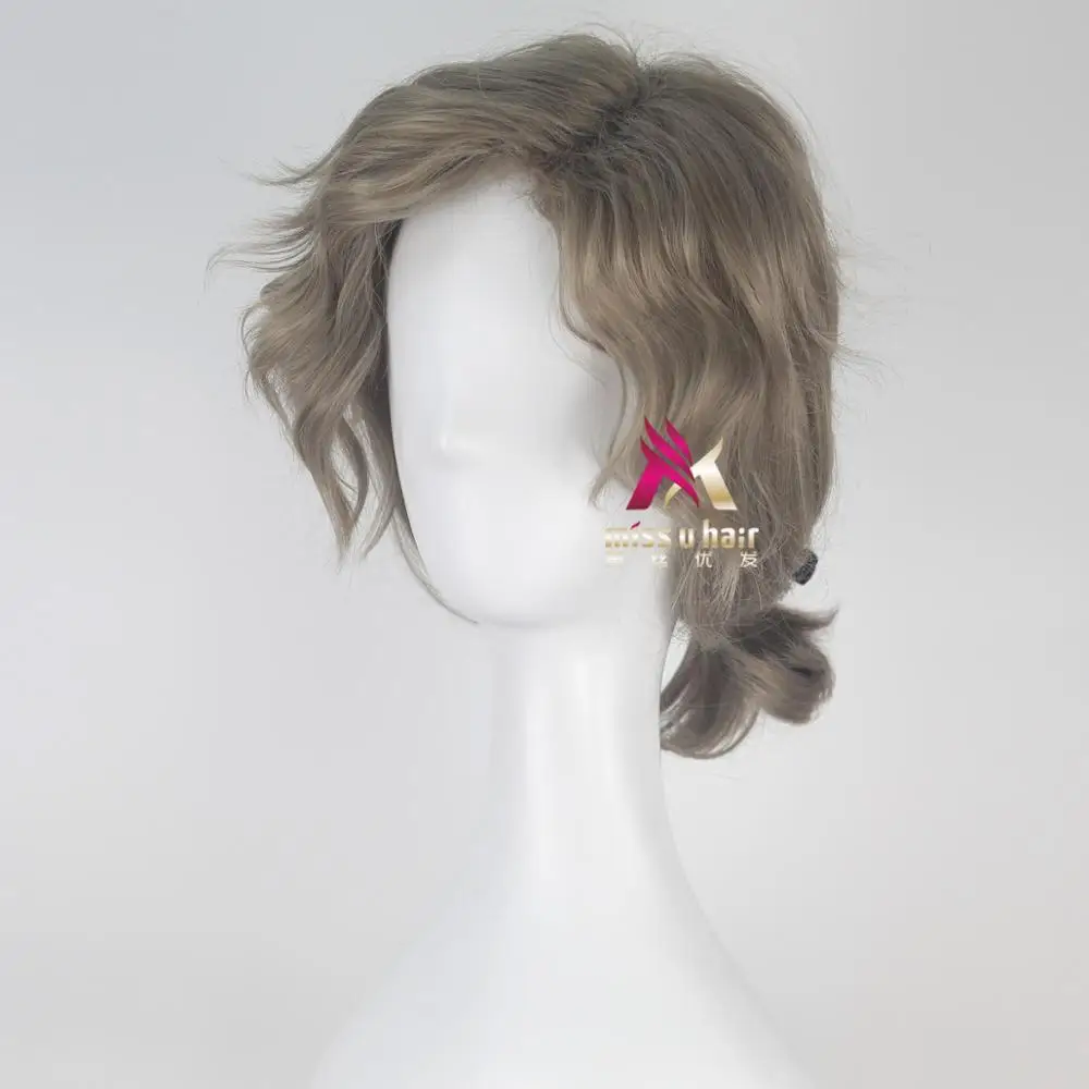 Парик для косплея Мориса из фильма Красавица и Чудовище короткая серая волнистая