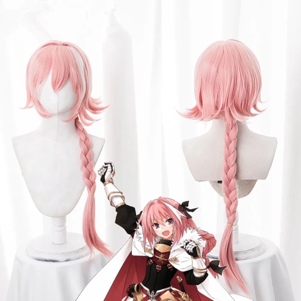 Парик для косплея Fate Apocryph Astolfo термостойкие синтетические волосы розового и