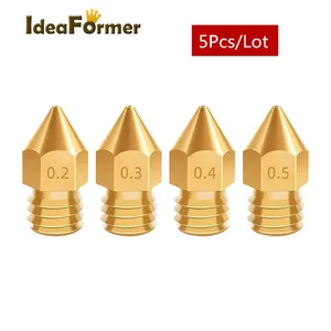 Насадка MK7 MK8 0,20,30,40,5 мм, резьба М6 для 3D-принтера CR10 CR10S Ender-3 Makebot 1,753,0 мм, детали накаливания для печатающей головки, 5 шт.