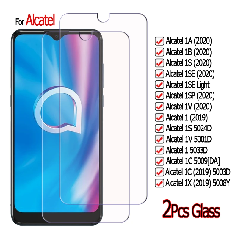 

2-1Pc HD Glass For Alcatel 1S 1B 1A 1SE 1SP 1V 2020 Light 1 1X 1C 2019 Cover On Alcatel 5009 5033D 5008Y 5001D 5024D 5003D Glass