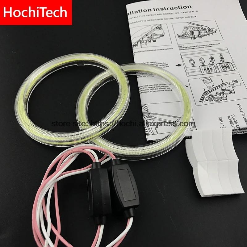 Для Volvo XC60 2014 2015 с проектором COB Светодиодный дневной светильник Белый Halo Cob Led Angel