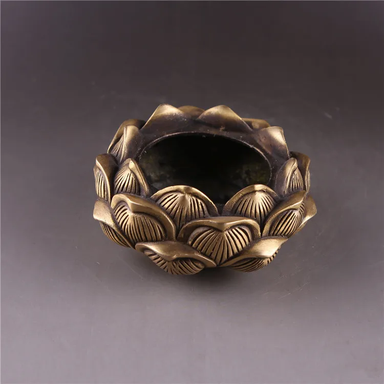 

Pure copper censer, hollowed lotus incense burner, furniture decoration