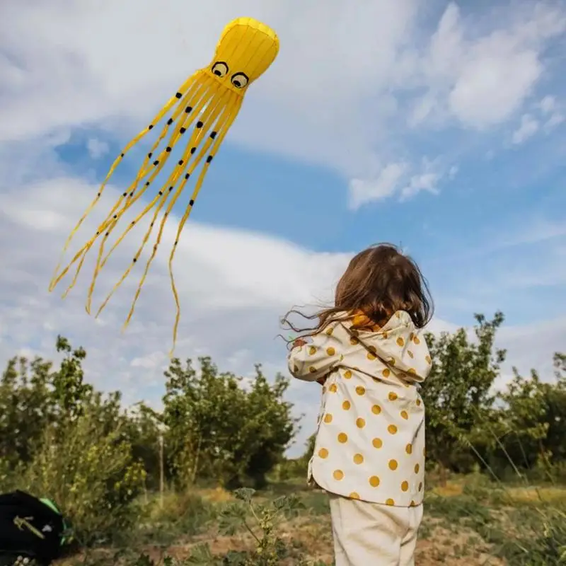

Fidget Toys Big Colorful Octopus Kite Soft Inflatable Squid Animal Long Kite Flying Outdoor Sports Kits Entertainment Tail
