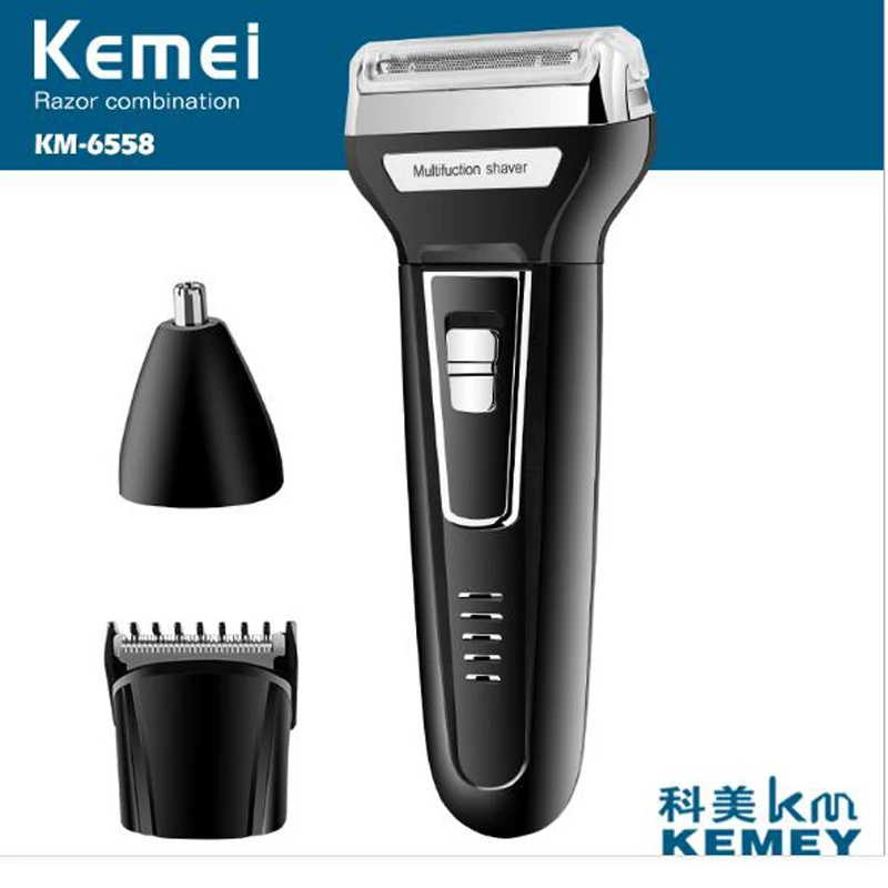 

kemei electric hair trimmer KM-6558 men care 3 in1 suite rechargeable nose trimmer electric shaver hair clipper beard trimmer