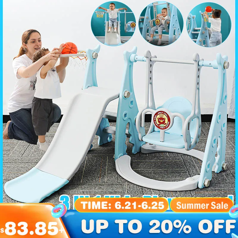 Детская комбинация слайдов и качелей детская игровая площадка в помещении