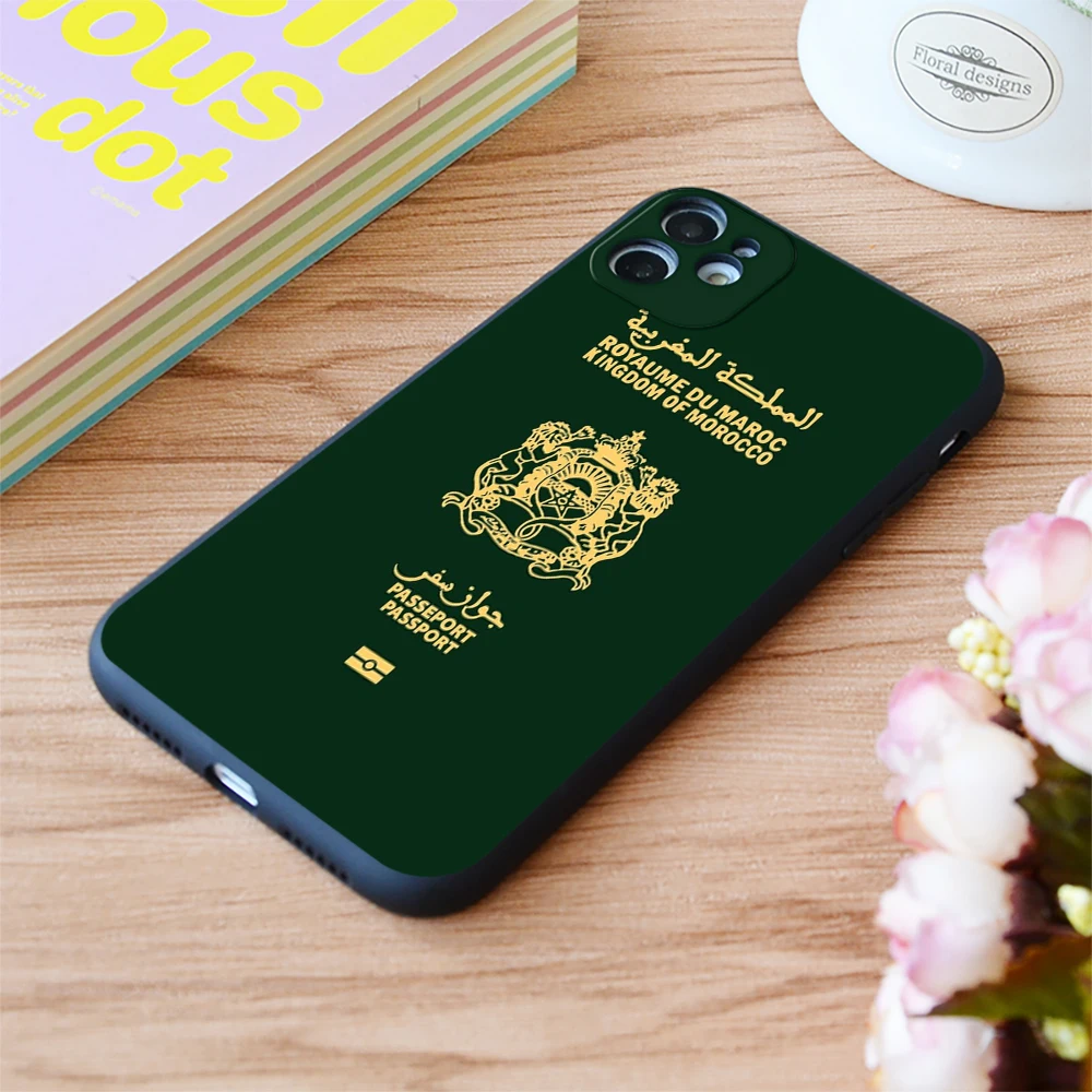 

For Iphone Moroccan Passport Print Soft Matt Apple iPhone Case 6 7 8 11 12 Plus Pro X XR XS MAX SE
