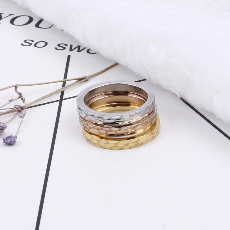 Корейский титан сталь розовое золото кольцо Вечность подарок кольца для