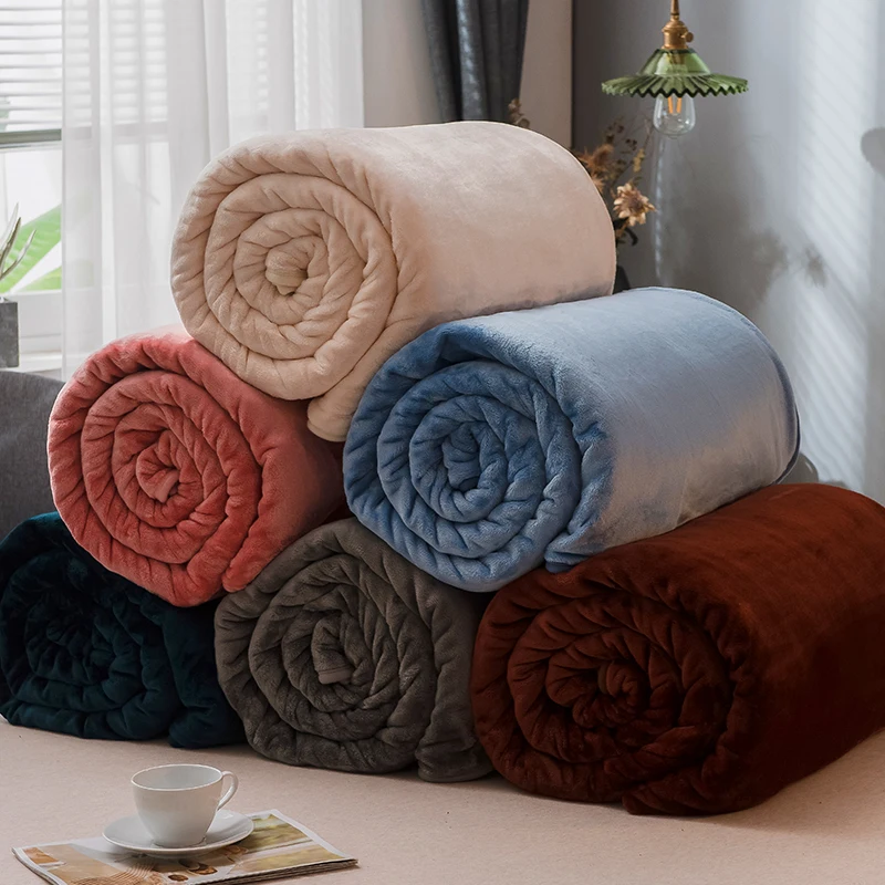 

Simple Winter Thick Blanket Soft Coral Fleece Blanket Office Nap Nap Blanket Warm Sheets for Student Dormitory Quilt