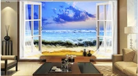 3d photo wallpaper for walls in rolls custom mural modern ocean wave blue sky landscape home decor living room wall stickers