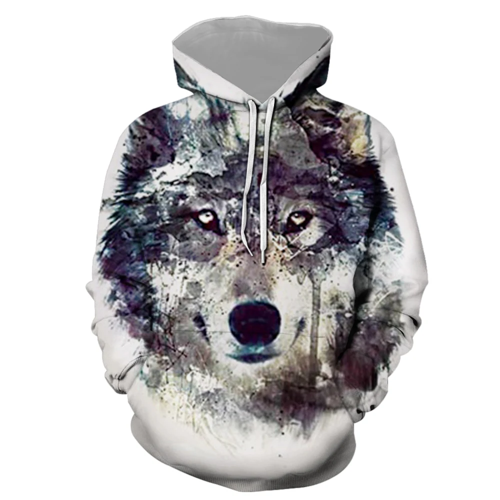 

3D print wolf Print Convertible Hoodie Sweatershirt Tops Sweatshirt man customer design Sweatshirts man's Plus Size WY86