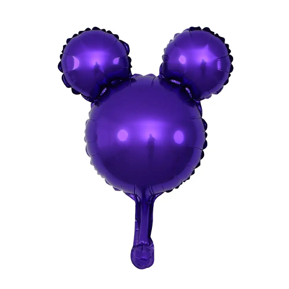2pcs purple GIHOO 114 см Микки Минни фольгированные воздушные шары мультфильм с днем рождения украшения Детские игрушки большой красный бант детский душ - Цвет: 2pcs purple