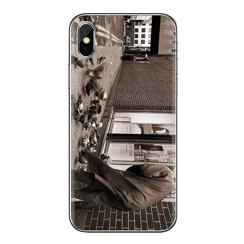 For iPod Touch Apple iPhone 4 4S 5 5S SE 5C 6 6S 7 8 X XR XS Plus MAX Pigeon Feeding beautiful bird Transparent TPU Cases Covers |