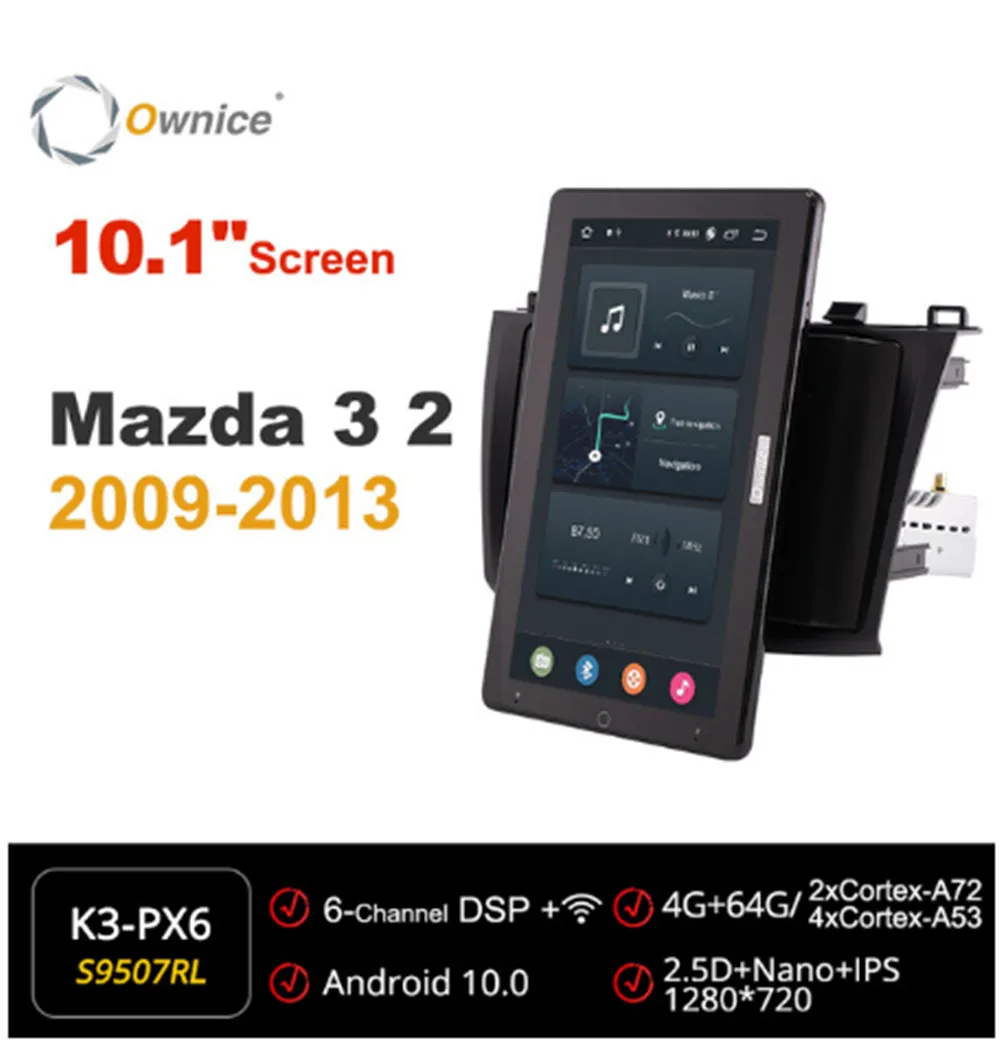 

1280*720 Android 10,0 Ownice 10,1 дюймов вращающаяся Автомагнитола для Mazda 3 2 2009 - 2013 автомобильное радио авто GPS Мультимедиа DSP IPS