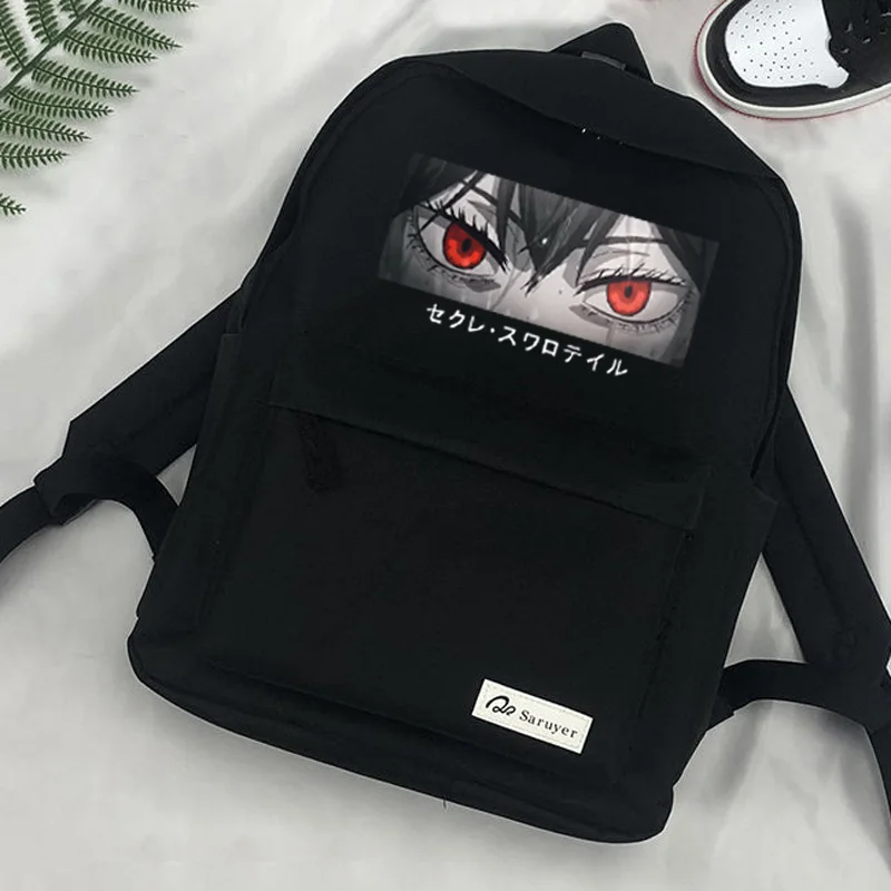 Фото Школьный ранец с японским аниме черным клевером забавный рюкзак для ноутбука