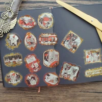 28pcs gold frame fairy tale pinocchio style sticker scrapbooking diy gift packing label decoration tag