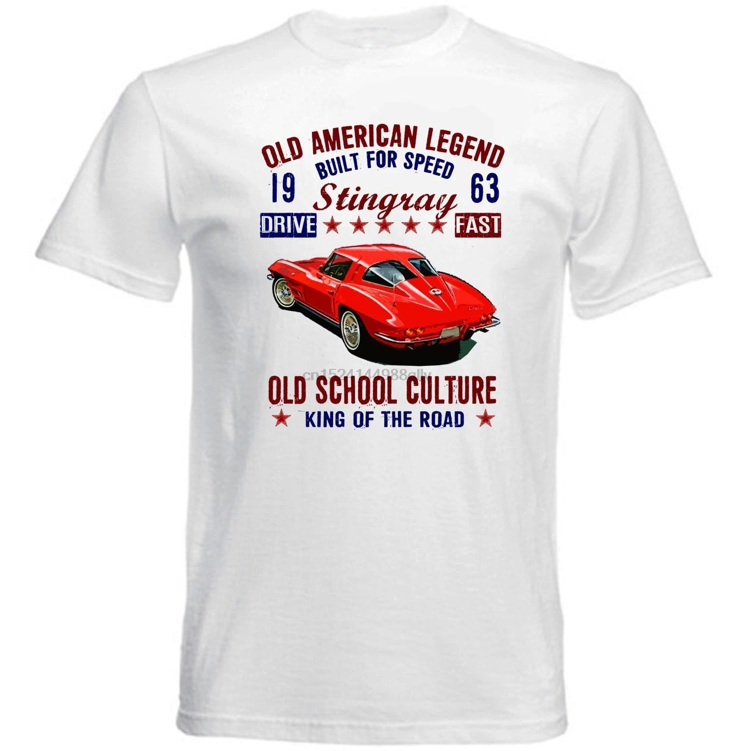 Винтажная американская Chevrolet Corvette Stingray 1963 хлопковая Футболка мужская