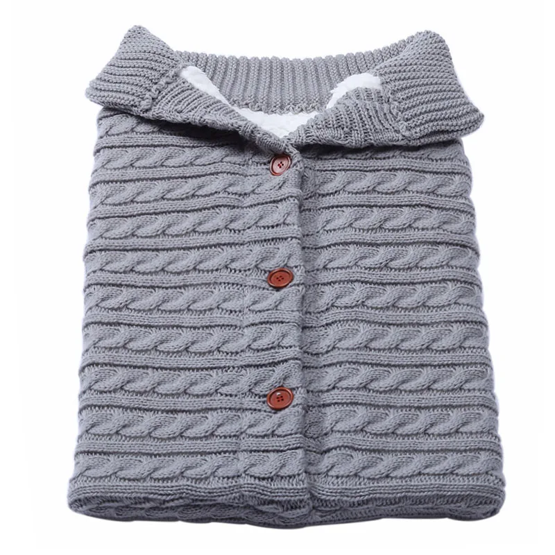 Осенне-зимний детский спальный мешок для коляски вязаный на пуговицах улицы
