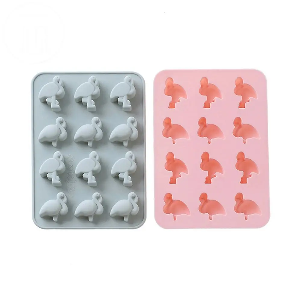 

12 Holes Cookies Fondant Decorating DIY Cake 3D Soap Maker Cupcake Chocolate Mould Flamingo Mold Silicone Tray Ice Cube